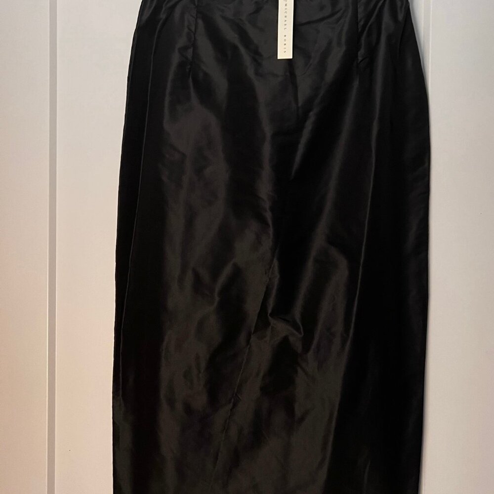 Michael Boris Black Silk Skirt